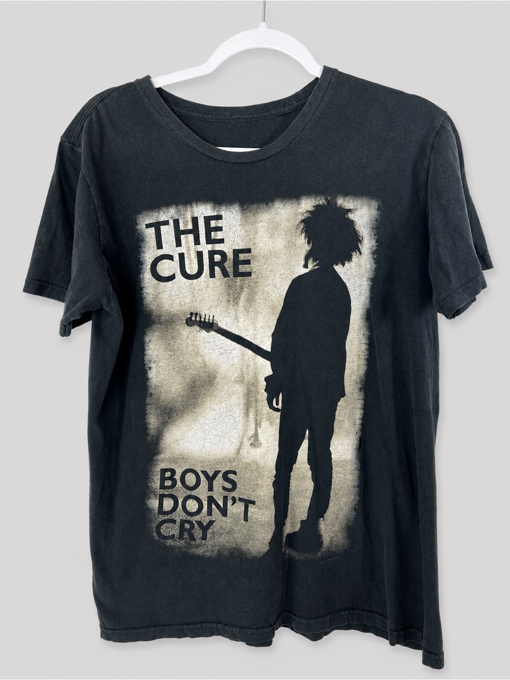 The Cure Boys Don’t Cry Graphic Band T-Shirt Black Vintage Wash Unisex Tee